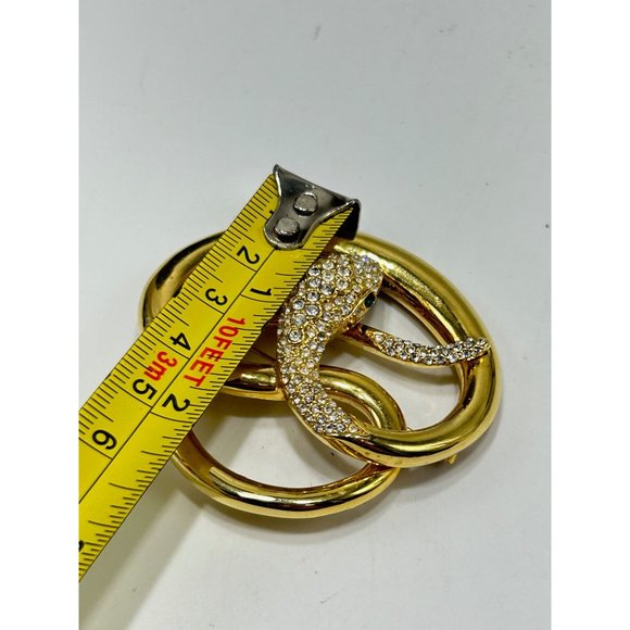 Butler & Wilson Snake Brooch Gold Tone & Rhinestones Pave Designer Signed Pin - Picture 9 of 9